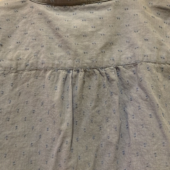 Talbots popover blouse, blue, size small - Picture 4 of 6